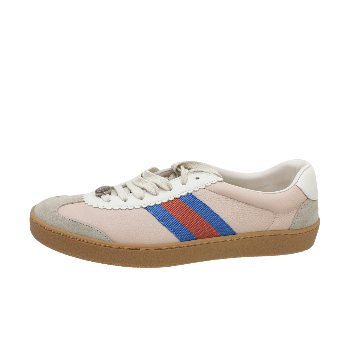 Gucci Oatmeal Soft Rose G74 Web Women Sneakers 37