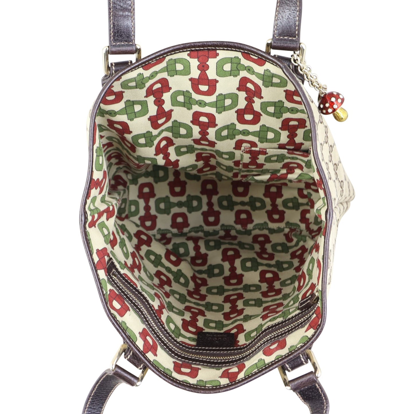 Gucci GG Canvas Embroidered Mushroom Vertical Tote