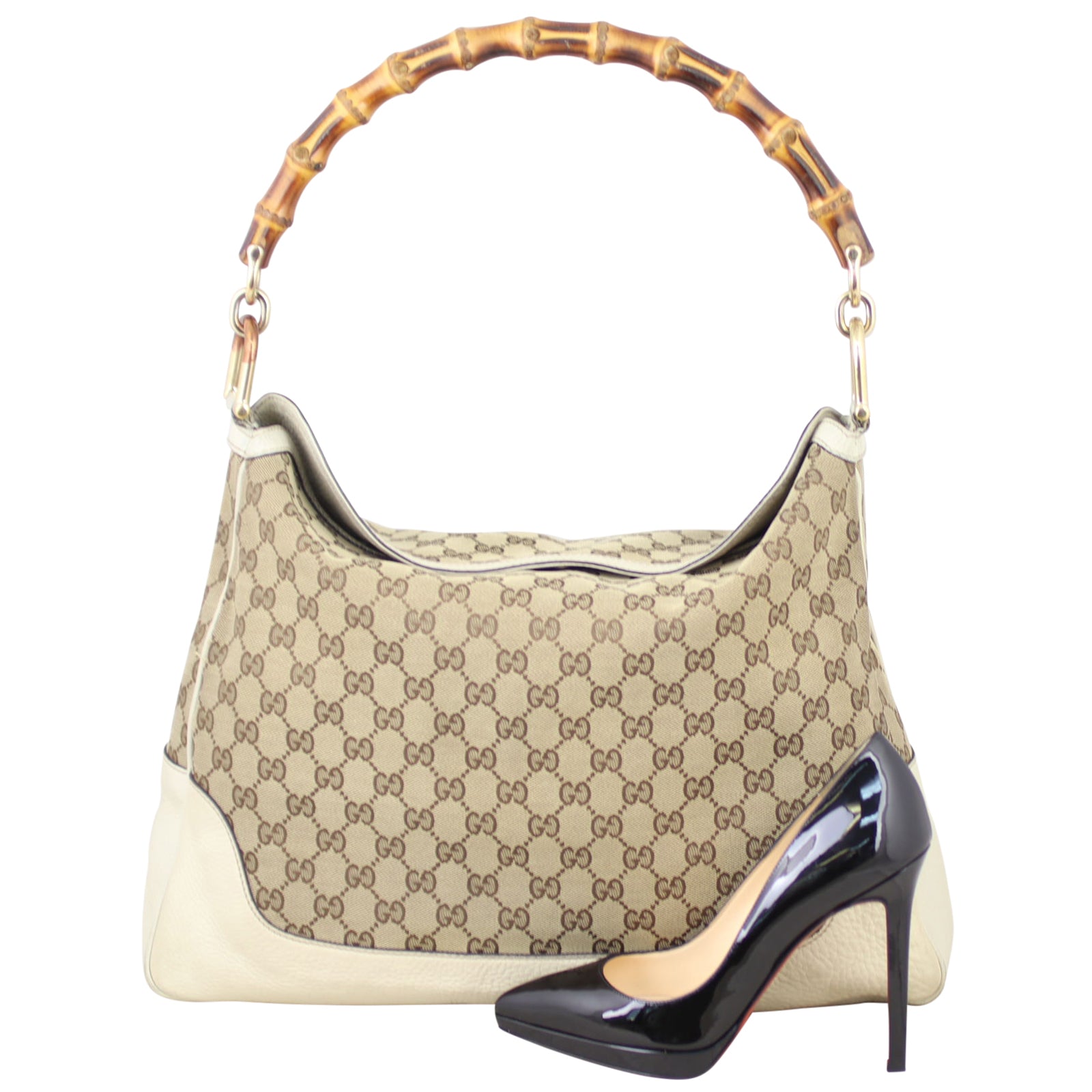 Gucci GG Canvas Peggy Bamboo Tote