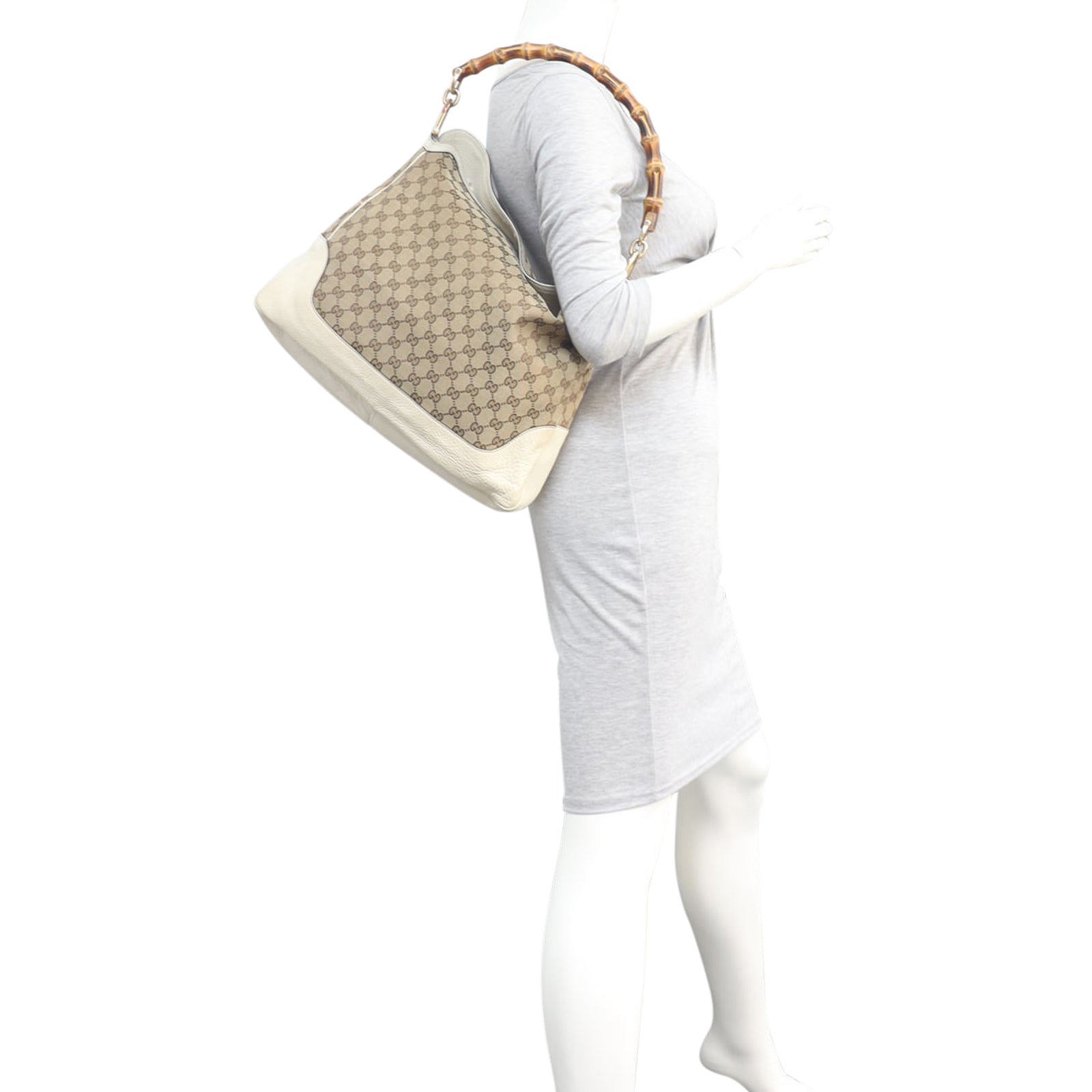 Gucci GG Canvas Peggy Bamboo Tote