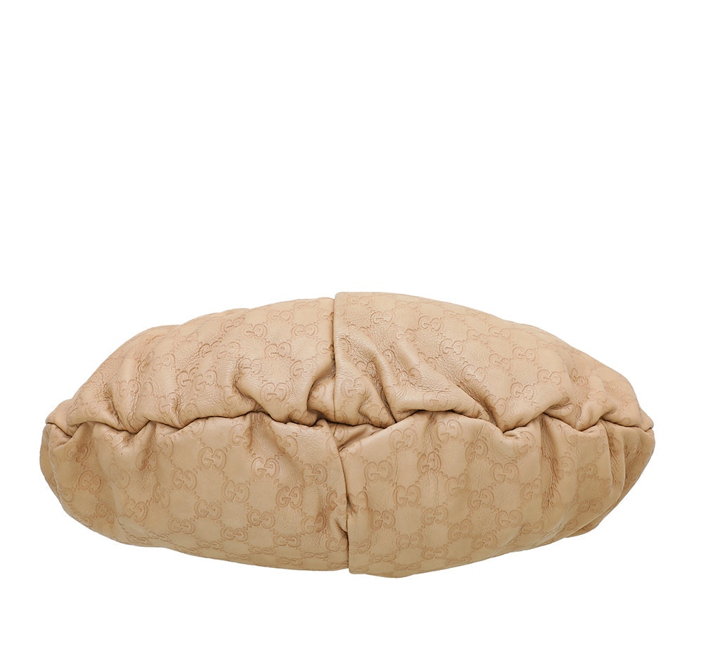 Gucci Beige GG Guccissima Studded Pelham Bag
