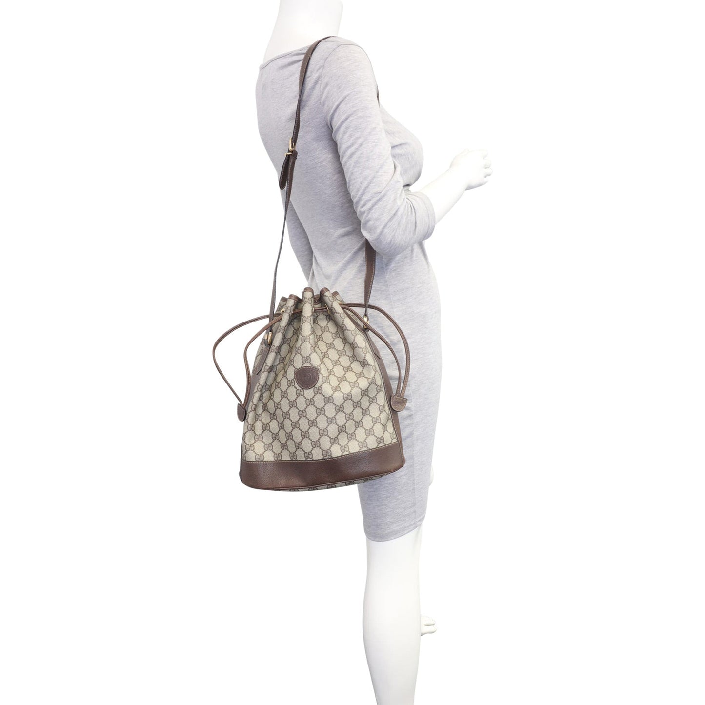 Gucci GG Supreme Drawstring Bucket Bag