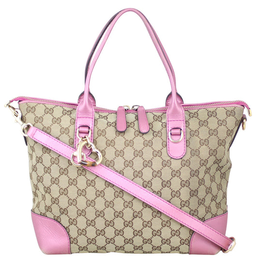 Gucci GG Canvas Heart Bit Charm Tote