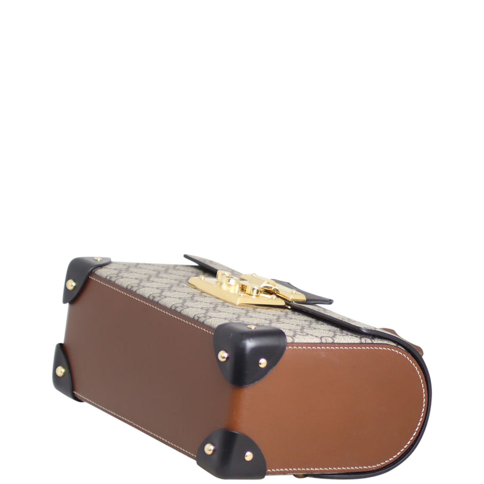 Gucci GG Supreme Padlock Bamboo Handle Small Bag