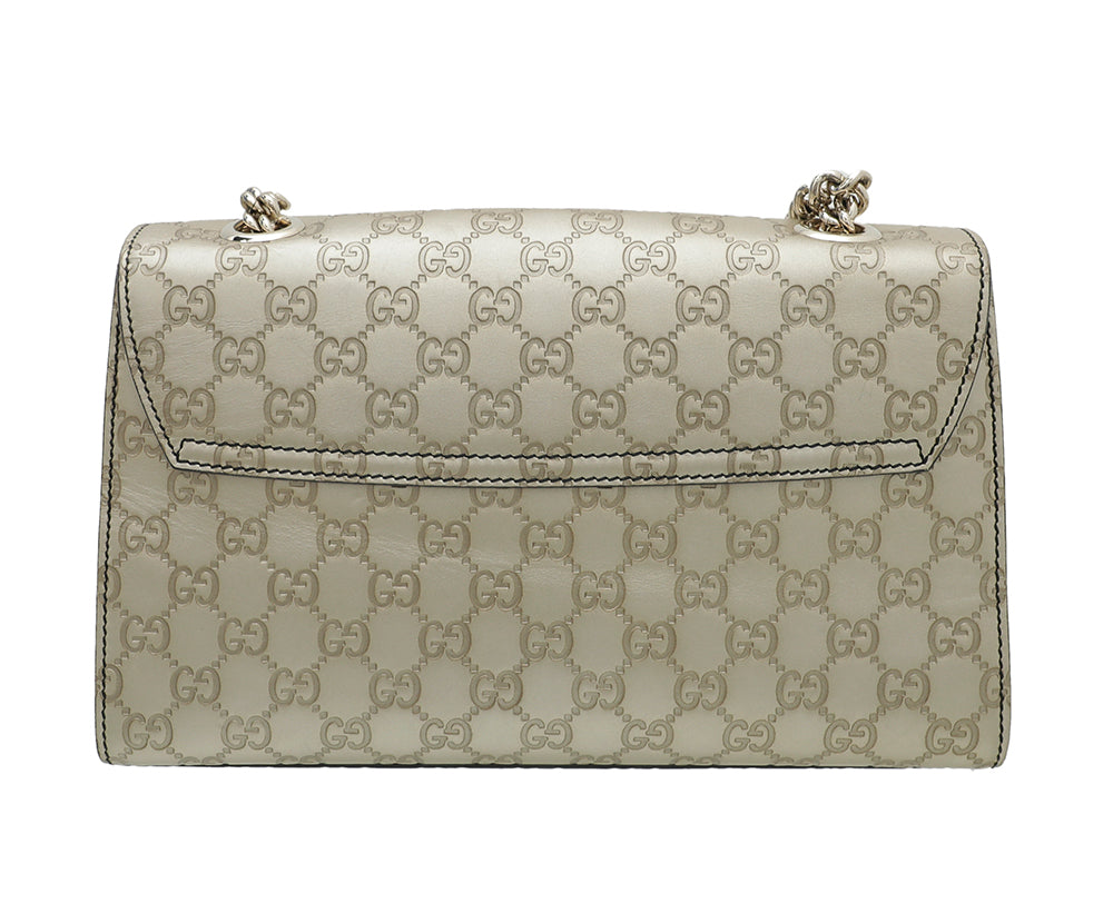 Gucci Metallic Champaigne Guccissima Emily Medium Bag
