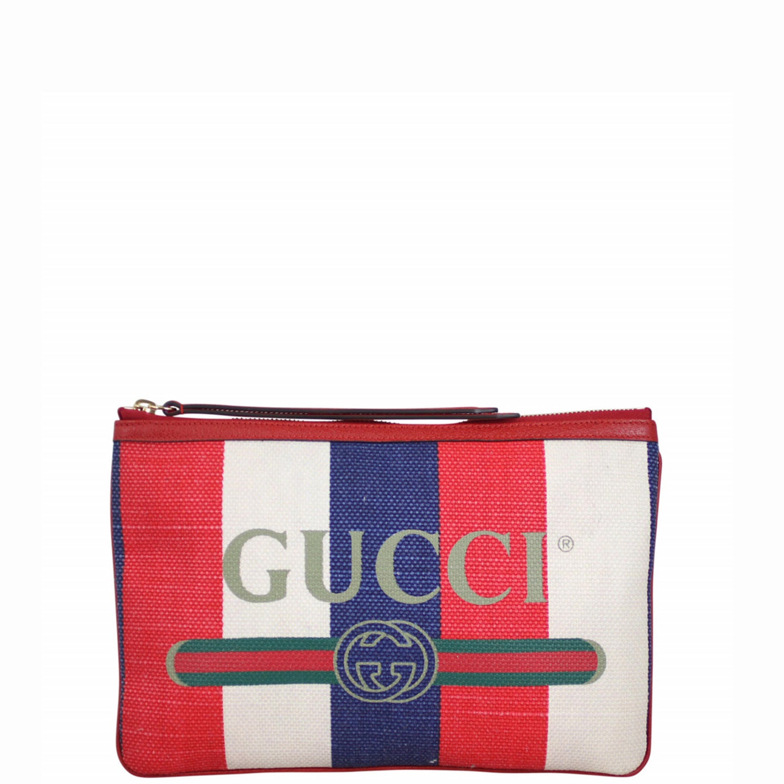 Gucci Linea Merida Striped Canvas Pouch