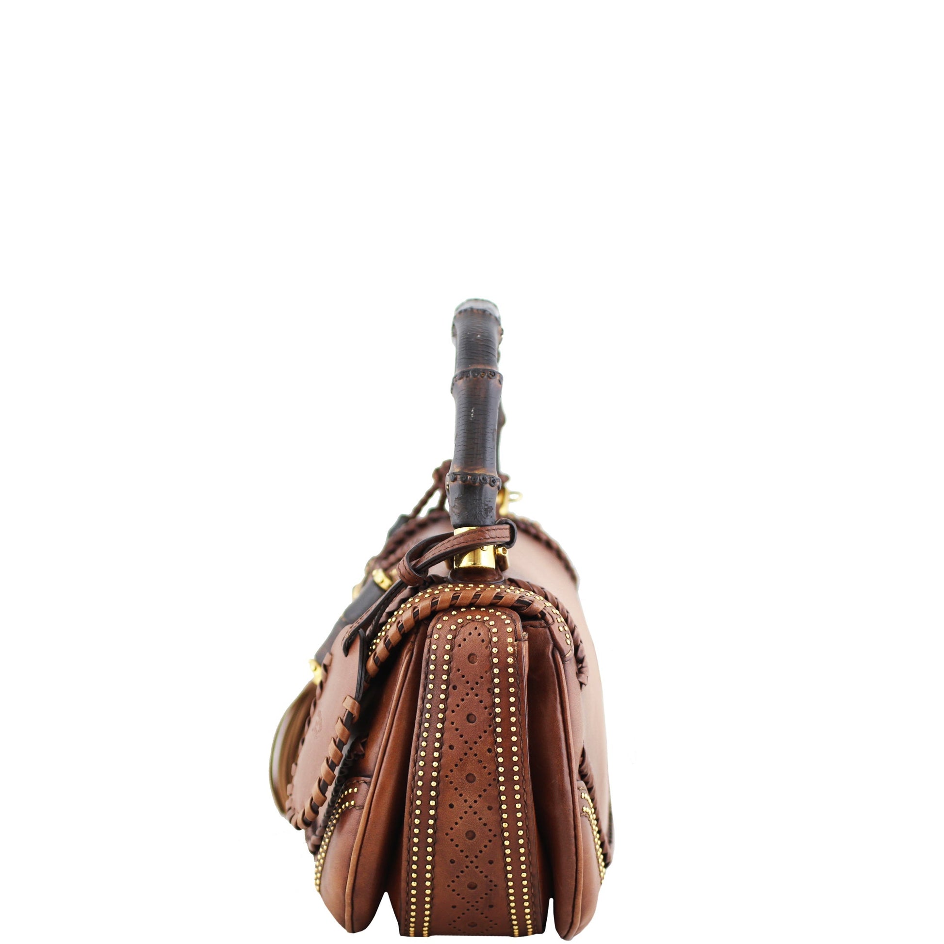 Gucci New Bamboo Stud-Embellished Bag Medium