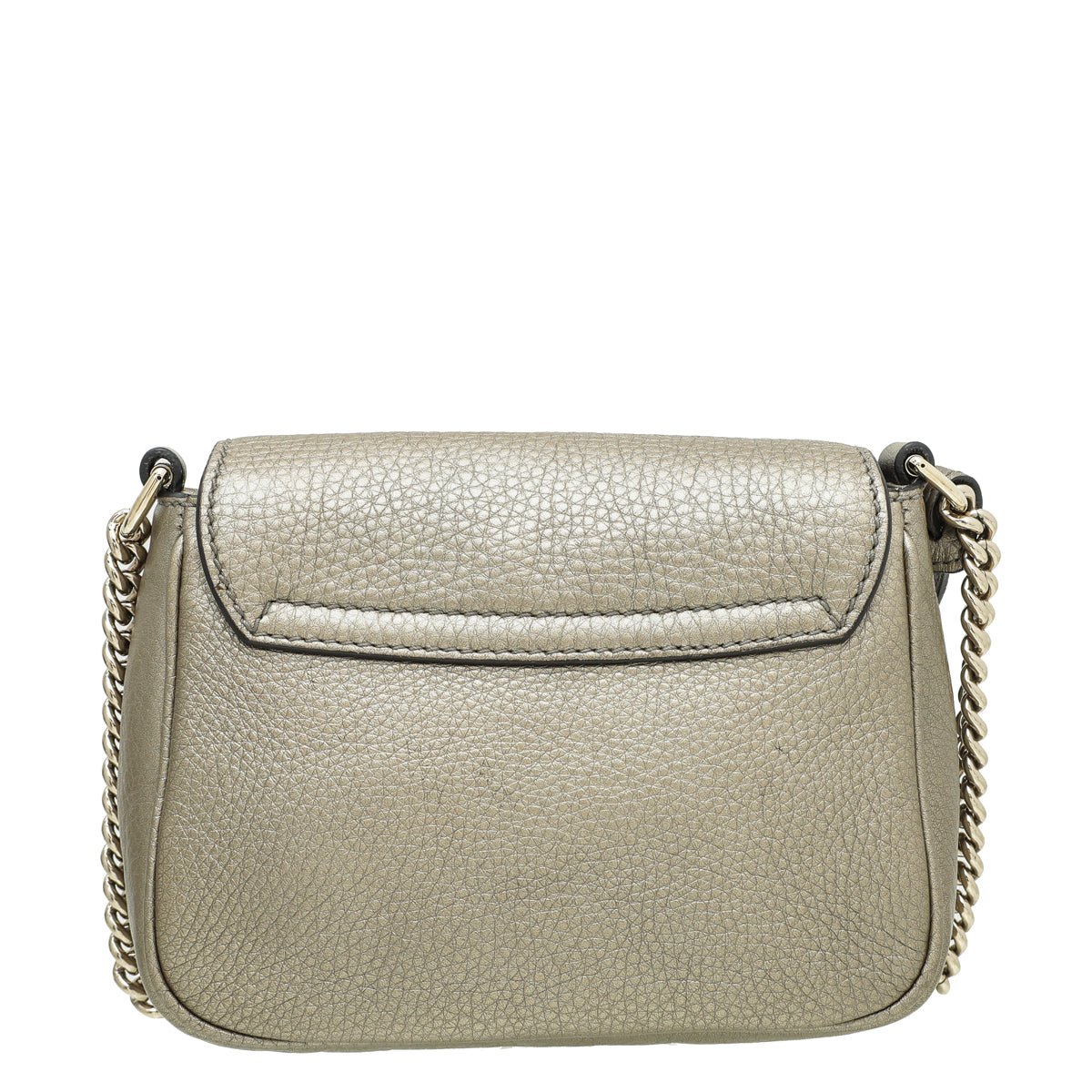 Gucci Metallic Champagne Soho Tassel Flap Chain Bag