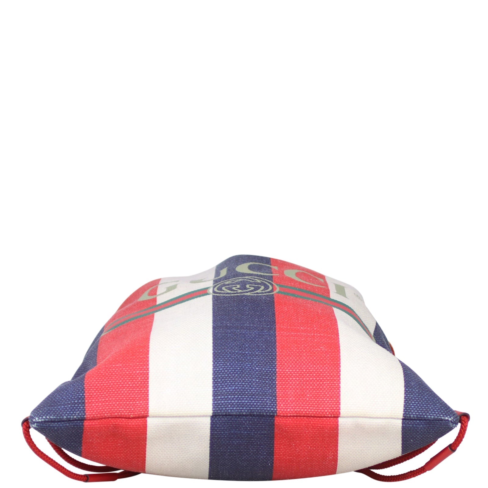 Gucci Striped Canvas Drawstring Backpack