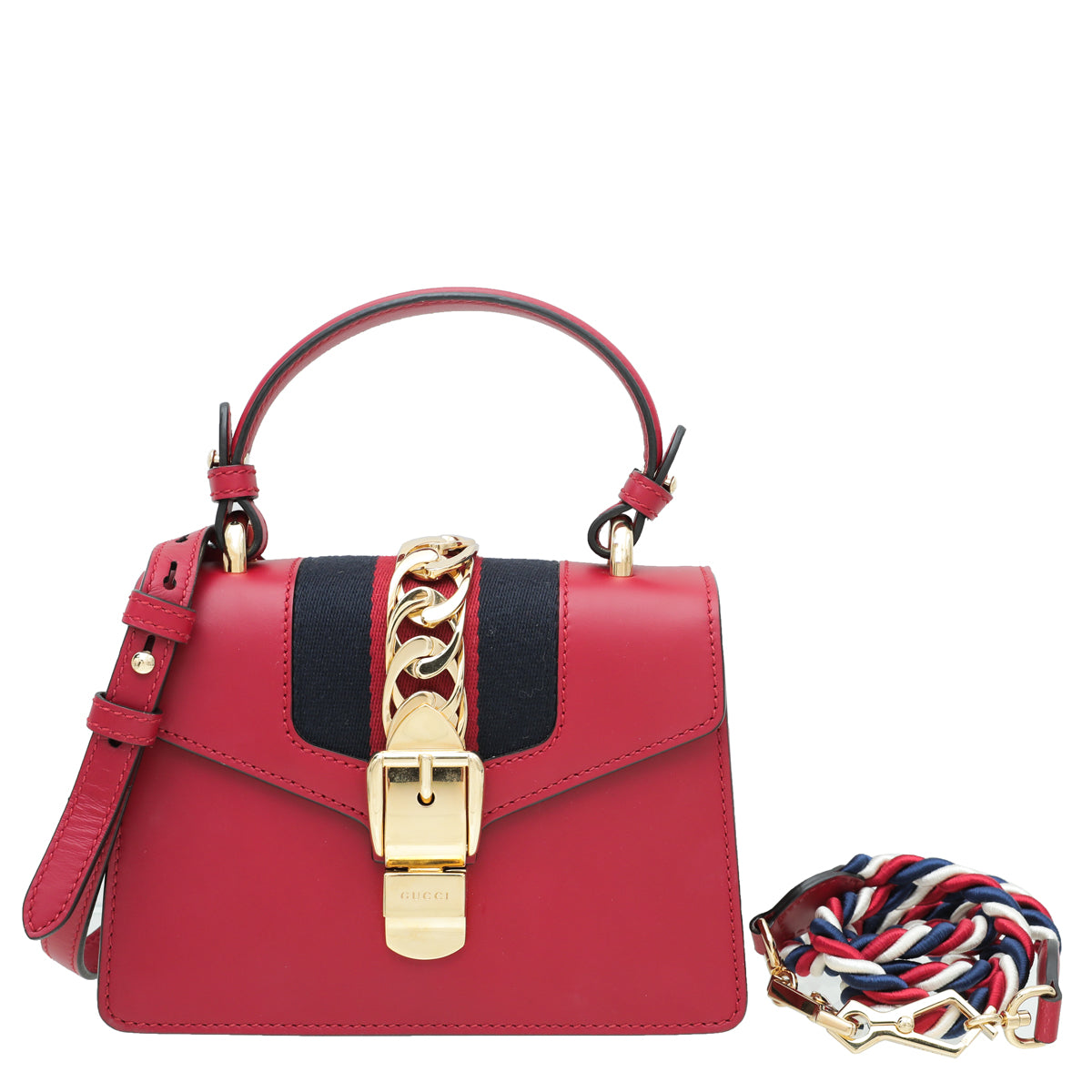 Gucci Red Sylvie Mini Top Handle Bag