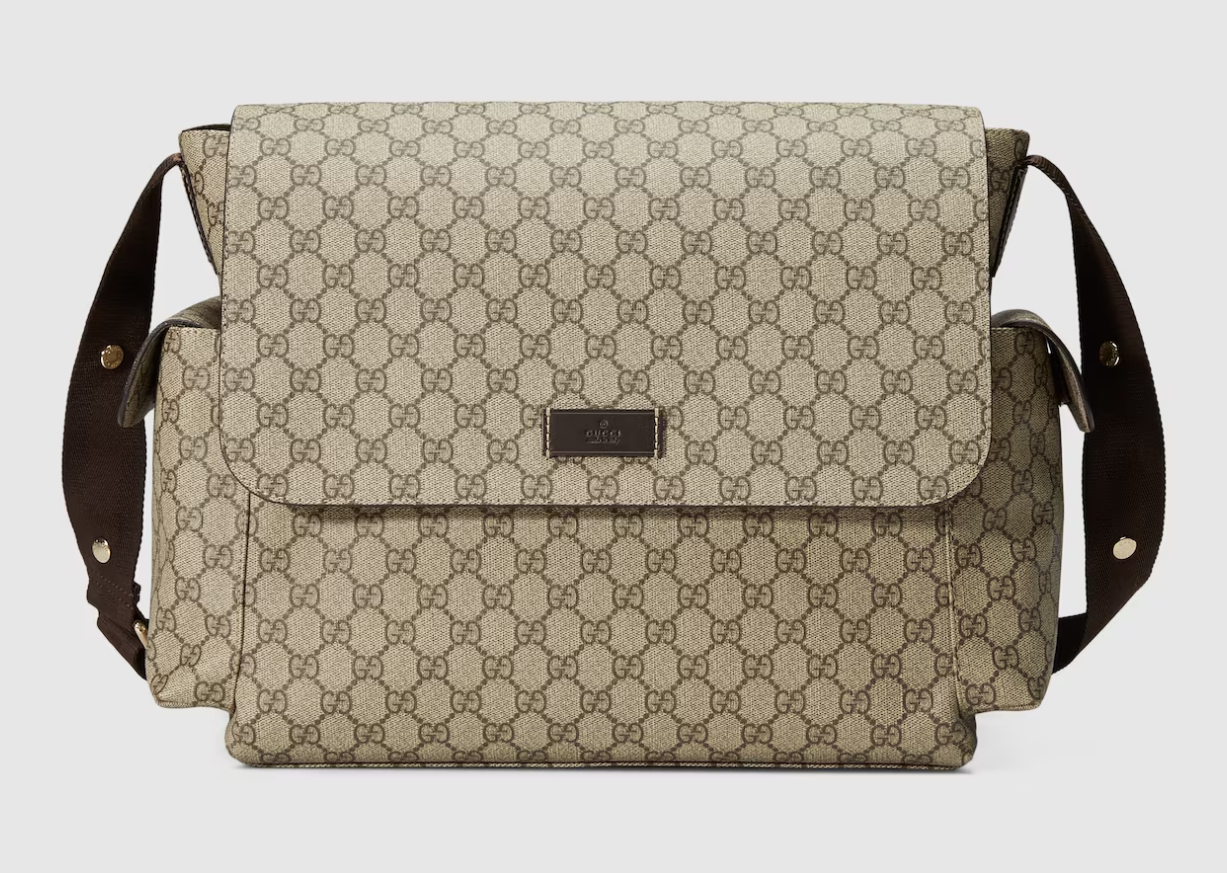 Gucci GG SUPREME PLUS DIAPER Canvas Brown Beige Travel Bag