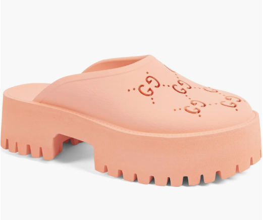 Gucci ELEA GG PLATFORM CLOGS Logo Travel Bag
