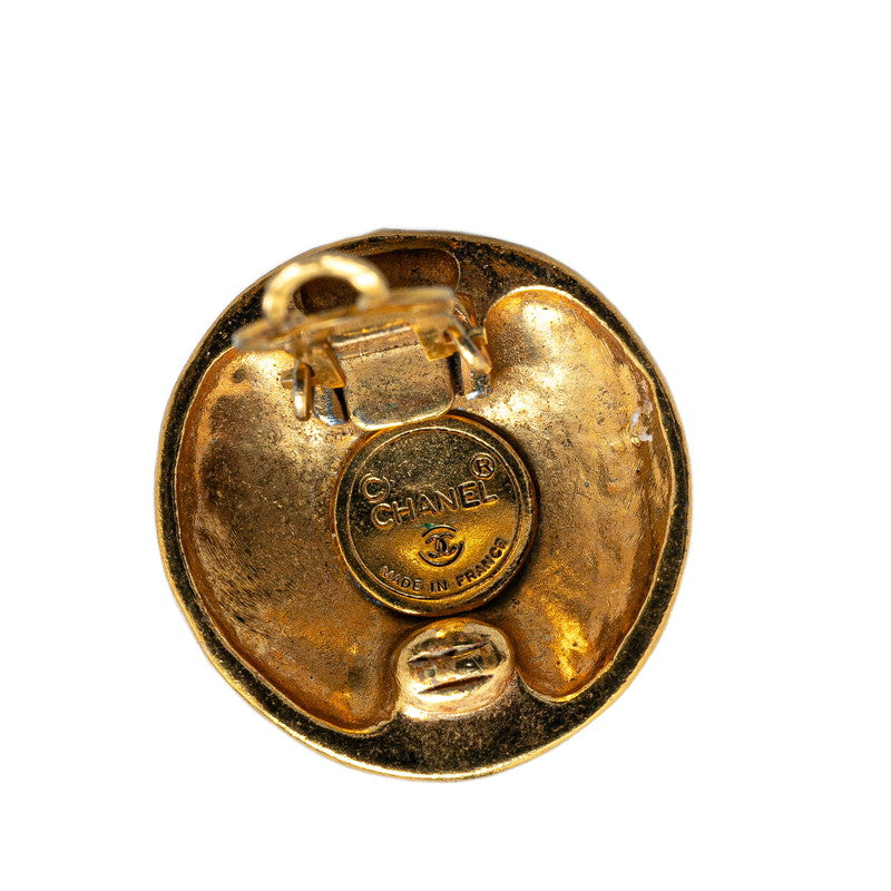 Chanel Gold Plated Coco Mark Round Earrings