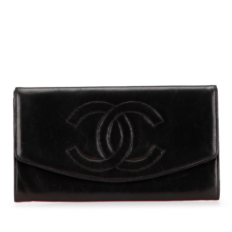 Chanel Coco Mark Calfskin Long Wallet
