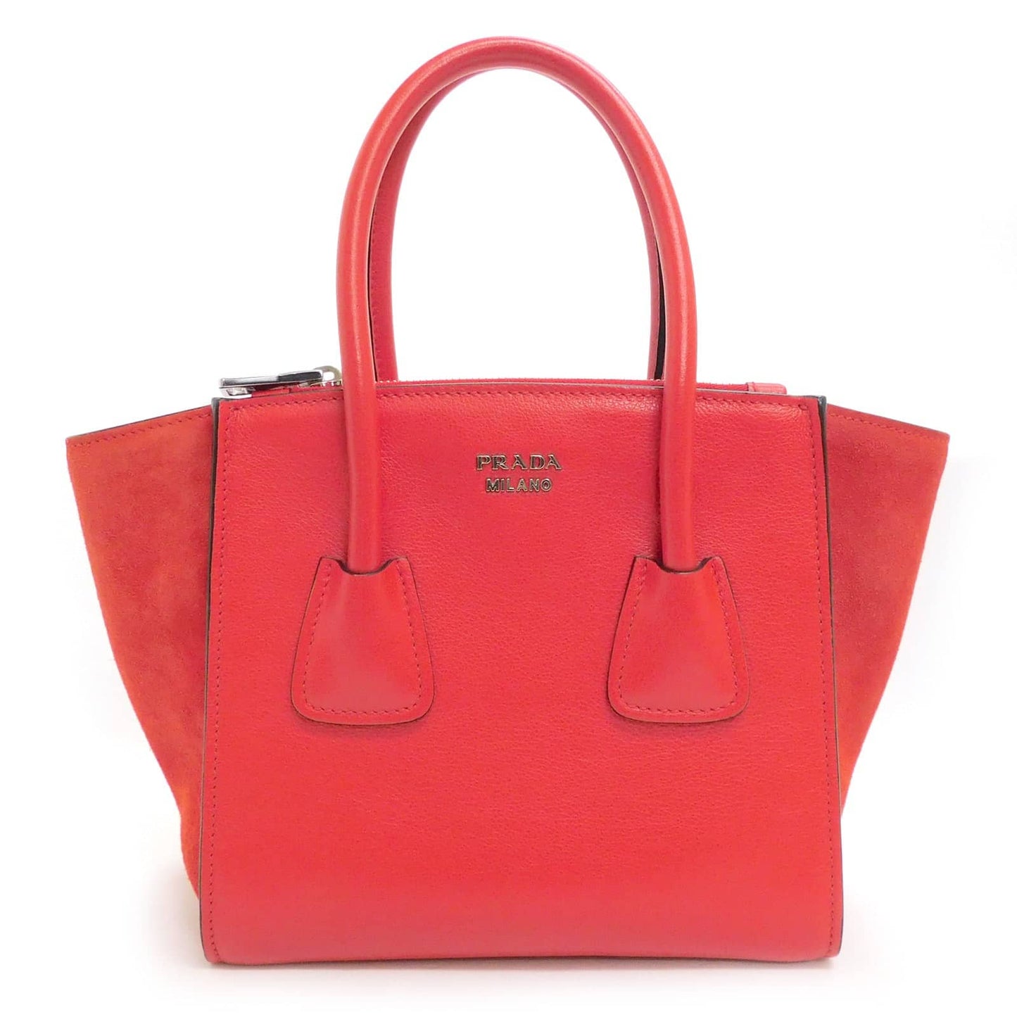 Prada E 1235 Leather Red Travel Bag