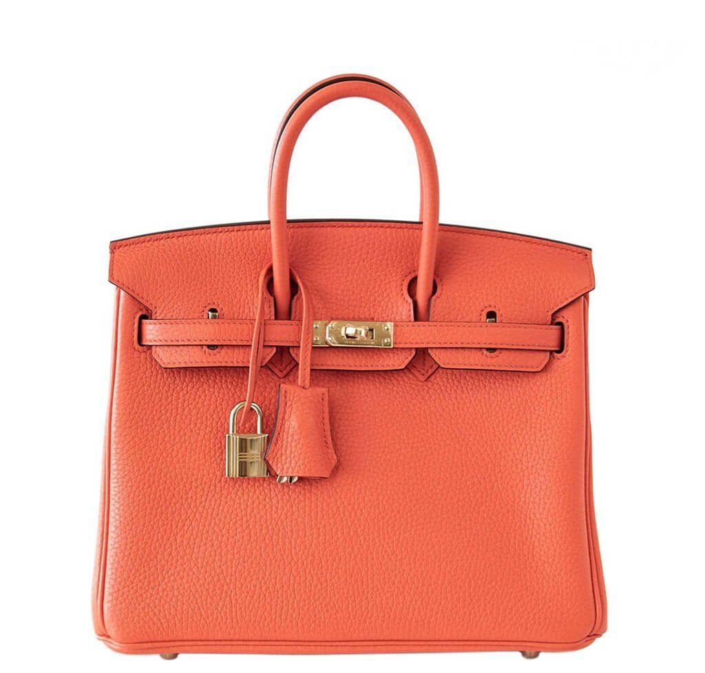 Hermes Birkin Bag Orange Poppy Hardware Gold Travel Bag