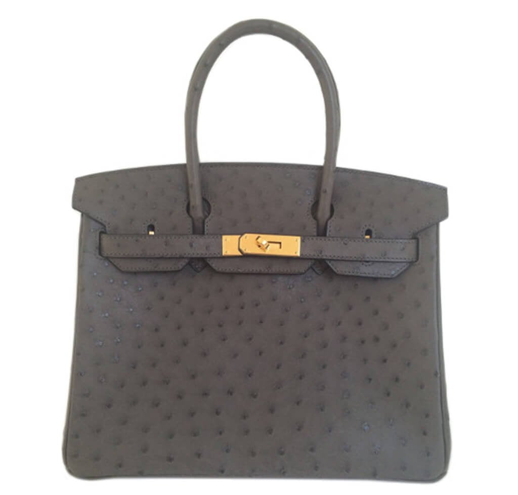 Hermes Birkin Ostrich Graphite Bag Travel Bag