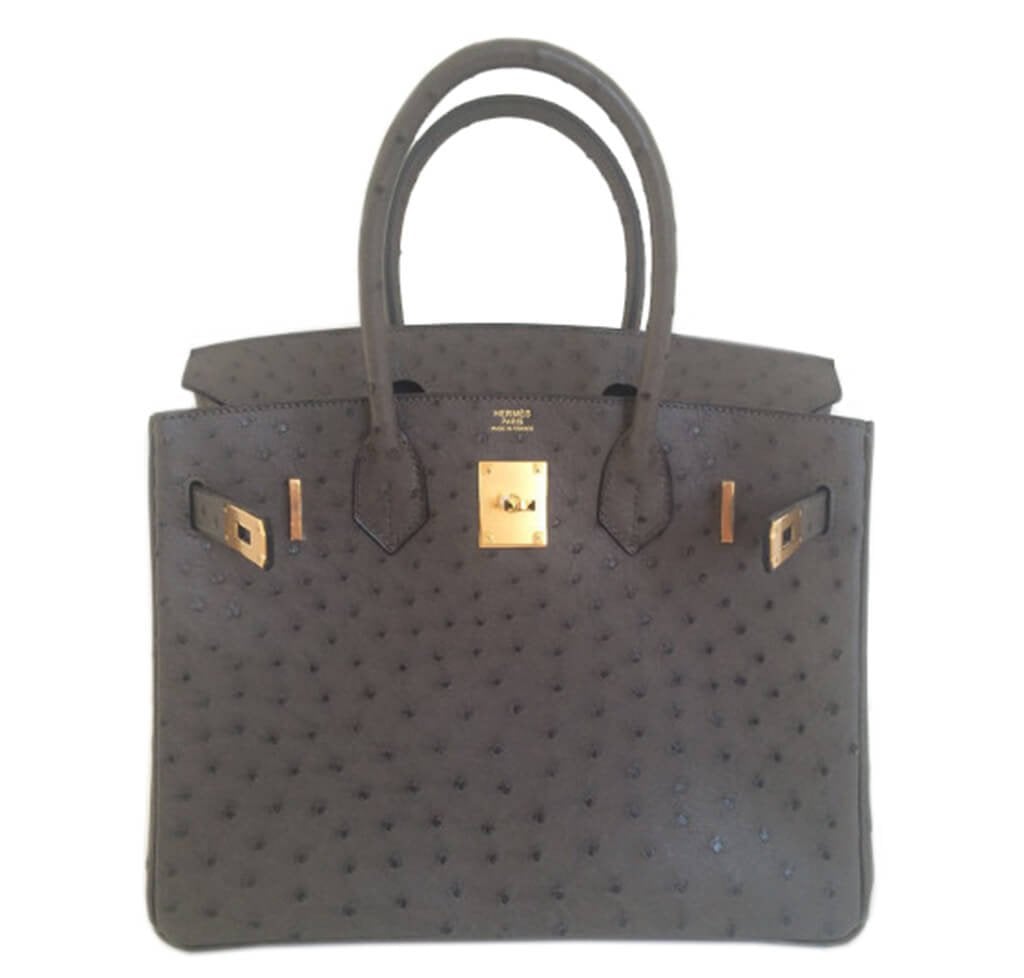 Hermes Birkin Ostrich Graphite Bag Travel Bag