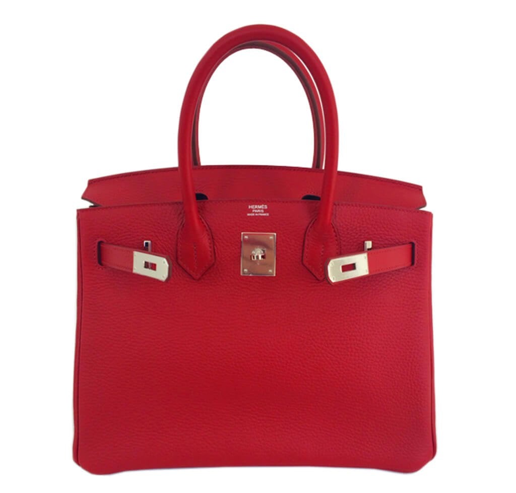 Hermes Birkin Rouge Garance Bag Togo Travel Bag