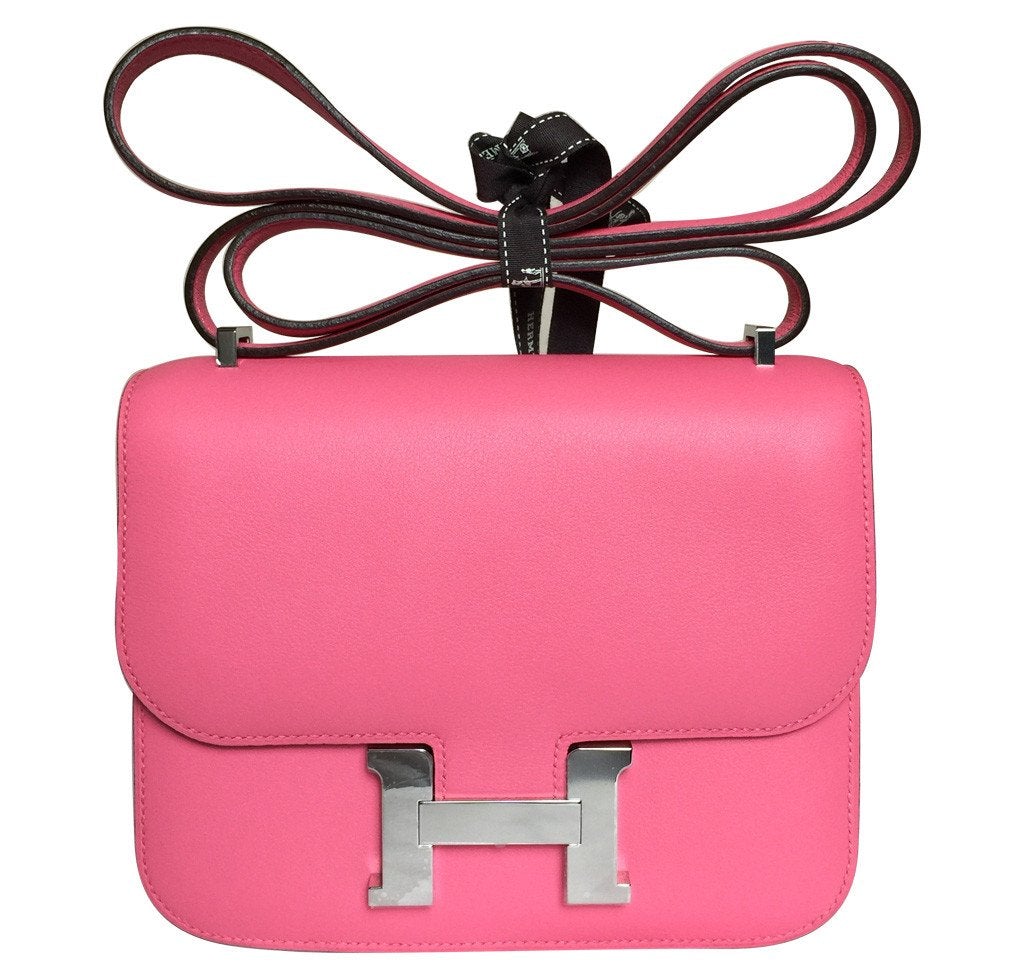 Hermes Luxury Constance Rose Azalea Swift Phw Handbag Leather Travel Bag