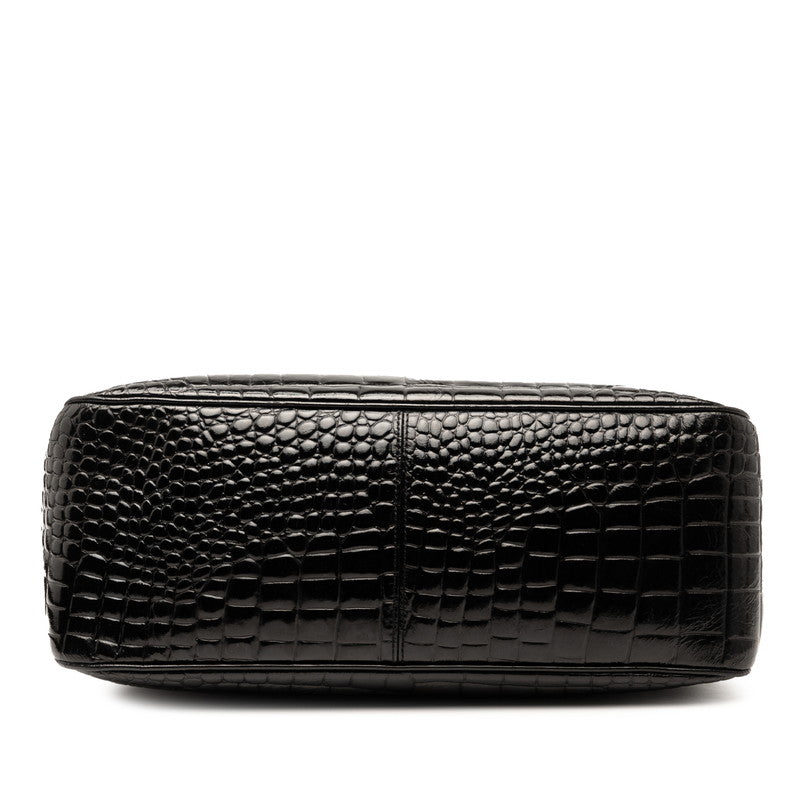 YSL Saint Laurent Crocodile Handbag Leather Embossed Travel Bag