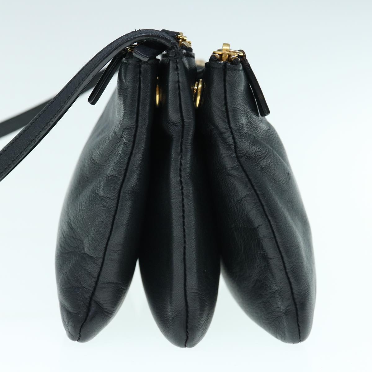 Luxury Trio Shoulder Bag Hk Leather Black