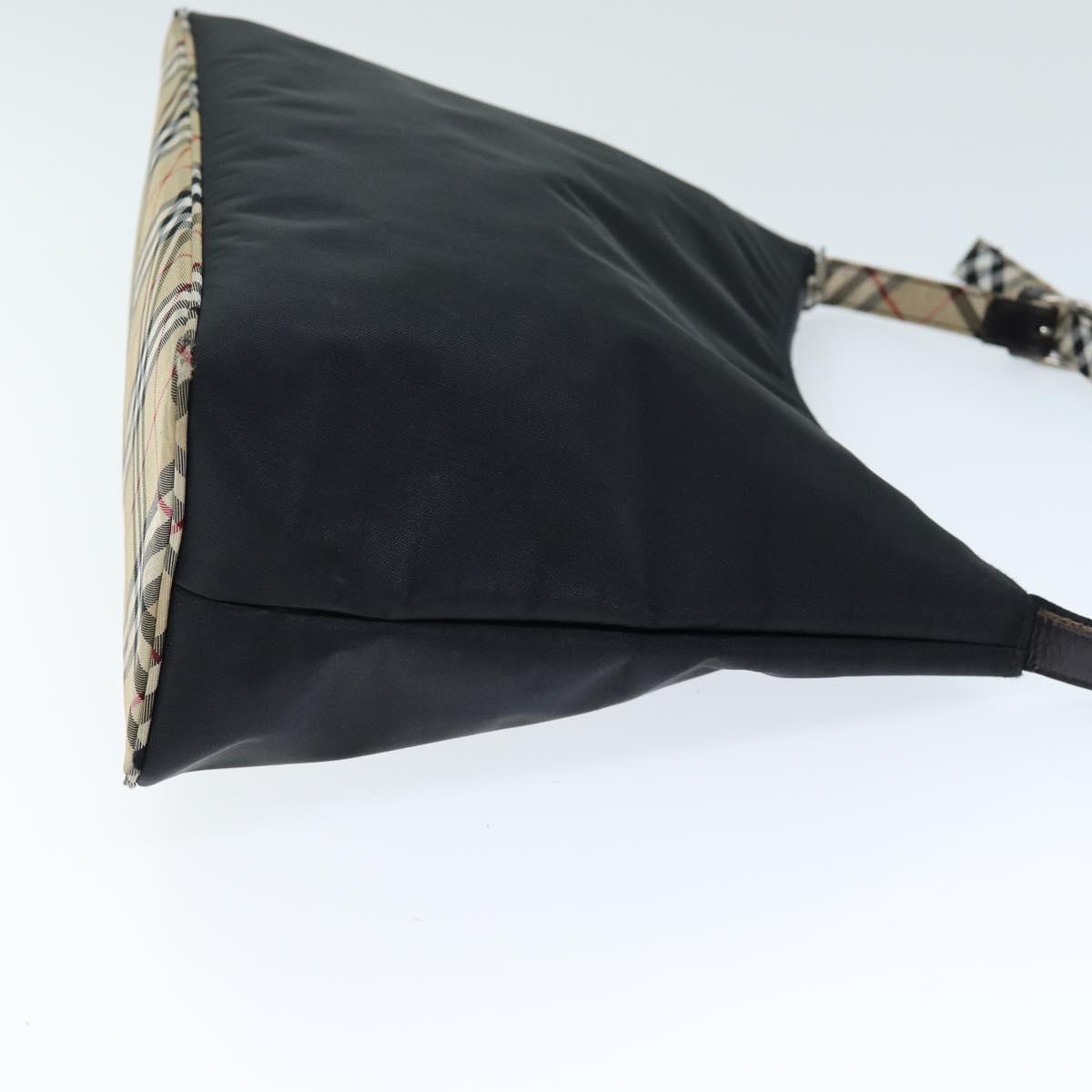 Burberry Luxury Nova Check Shoulder Bag Auth Hk1319 Nylon Black Beige
