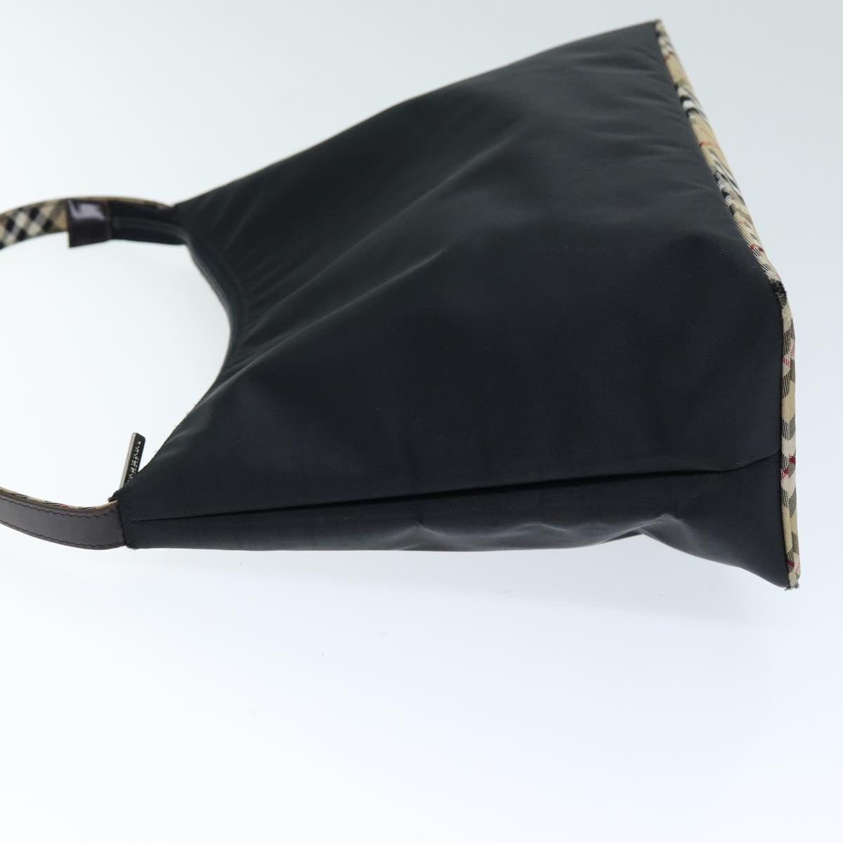 Burberry Luxury Nova Check Shoulder Bag Auth Hk1319 Nylon Black Beige