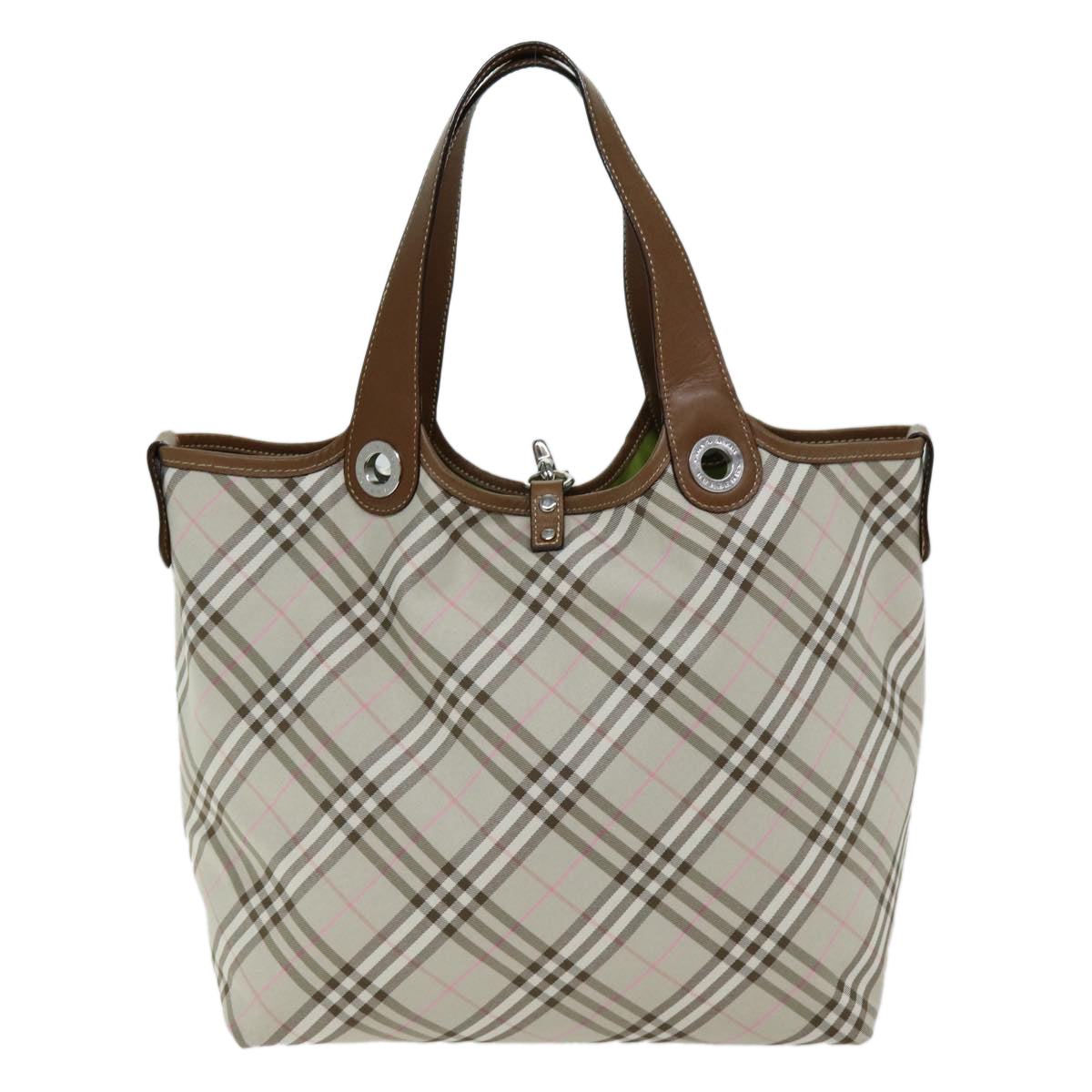 Burberry Luxury Nova Check Reversible Tote Bag Auth Hk1321 Nylon Beige