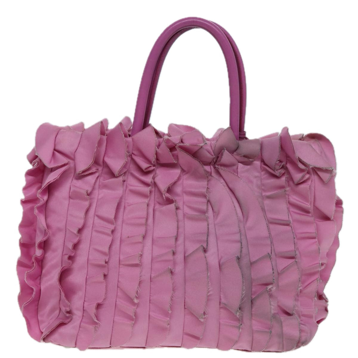 Prada Hand Bag Auth Nylon Pink Travel Bag Pink Auth Hk1377