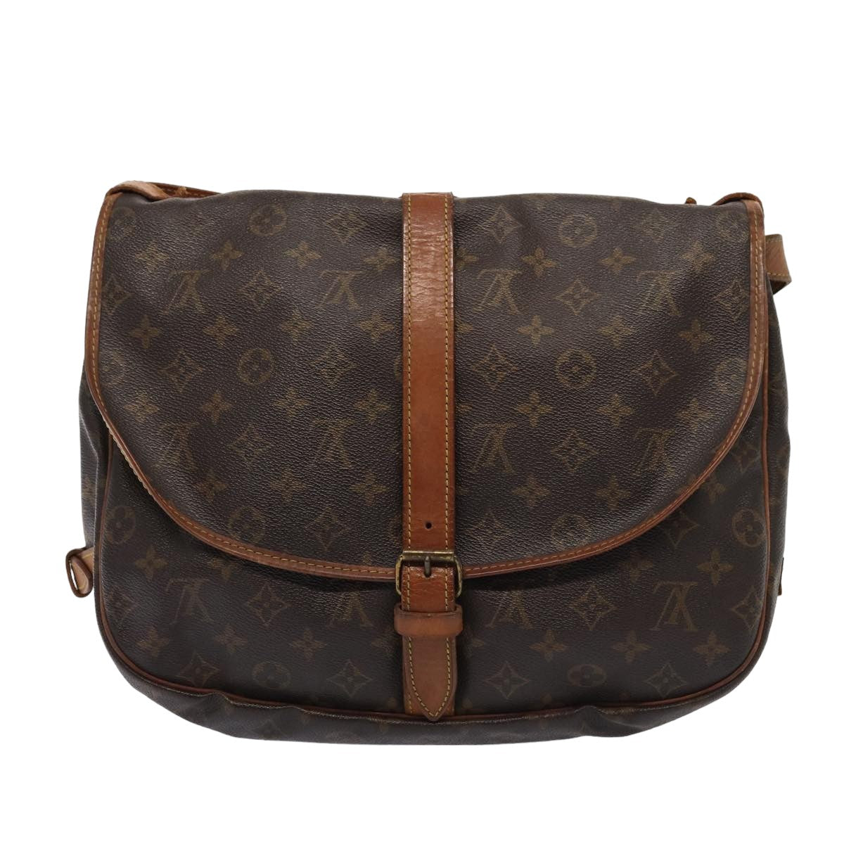 LOUIS VUITTON Monogram Saumur 35 Shoulder Bag M42254 LV Auth hk1445