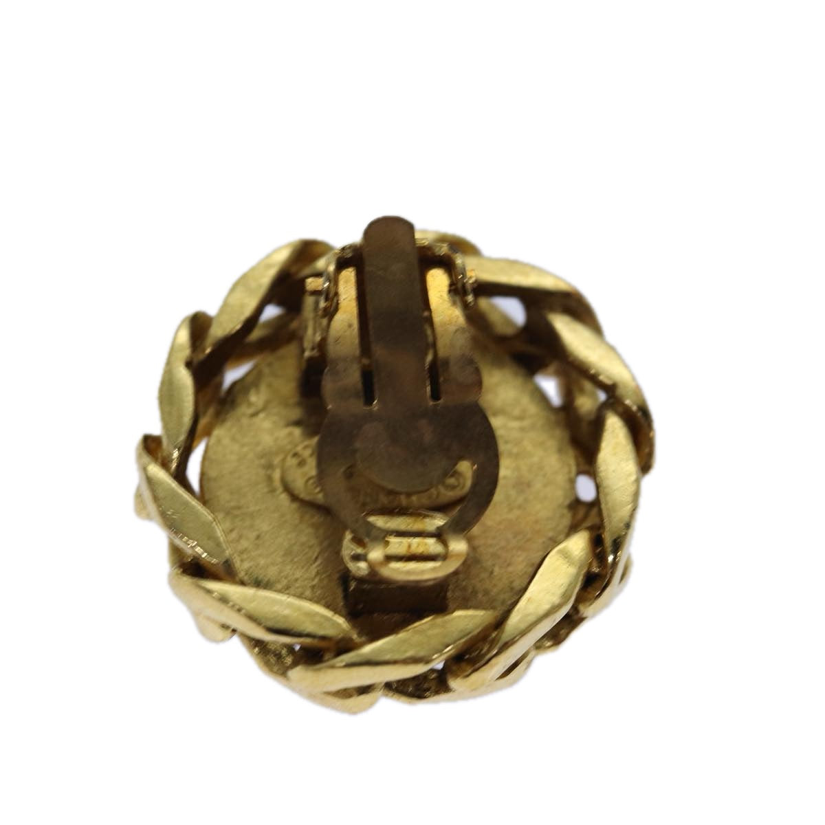 Chanel COCO Mark Earring metal Gold CC Auth hk1465
