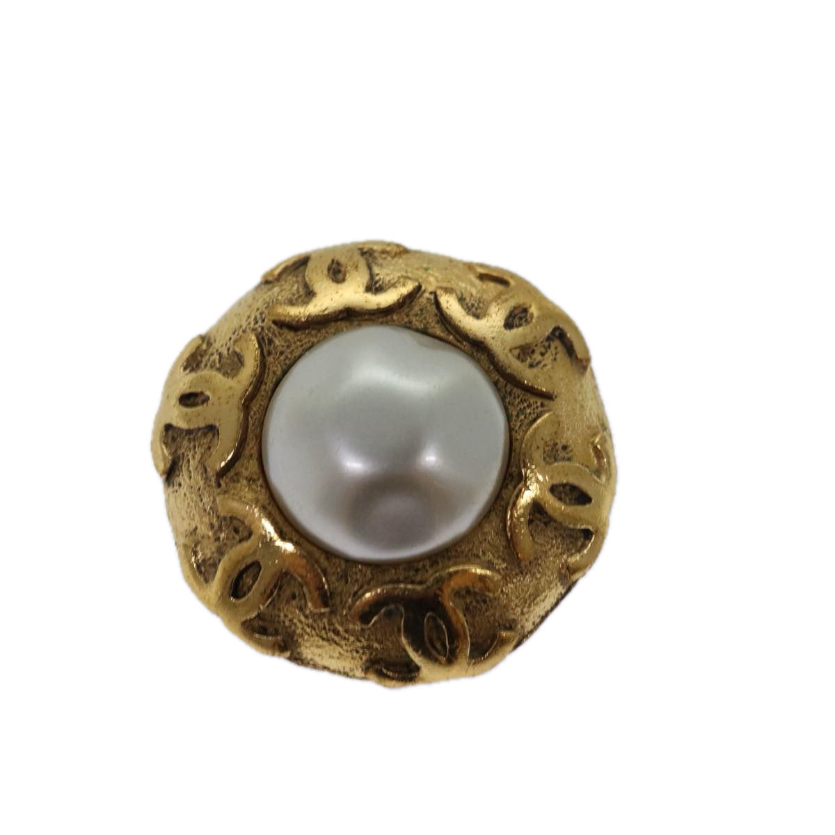 Chanel COCO Mark Earring metal Gold CC Auth hk1466