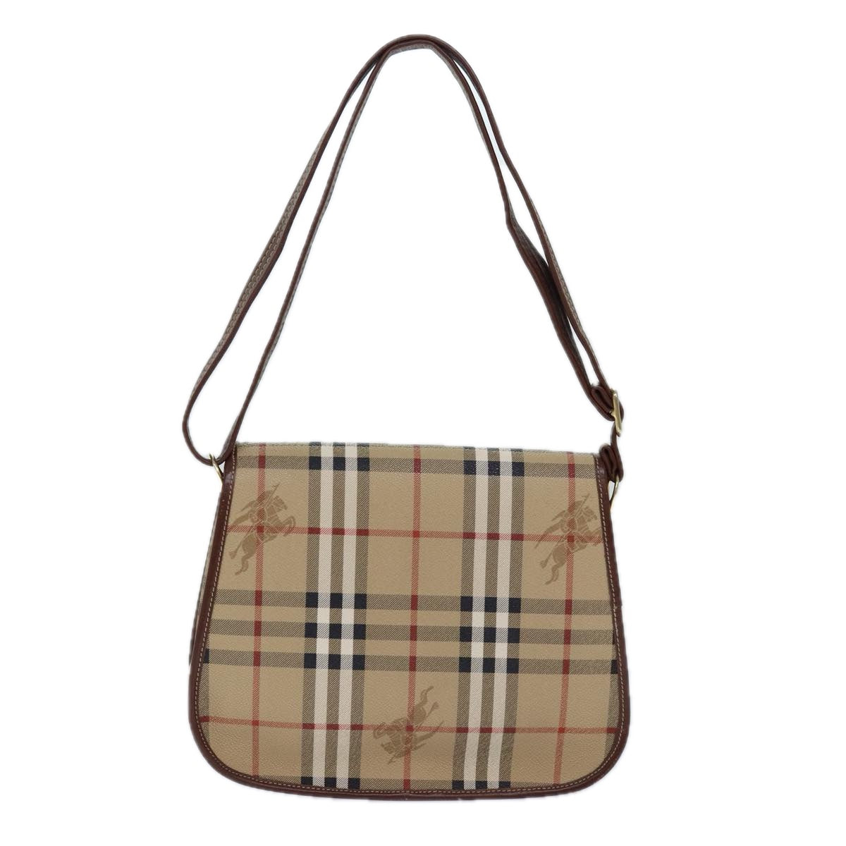Burberry Luxury ss Nova Check Shoulder Bag Pvc Auth Leather Beige