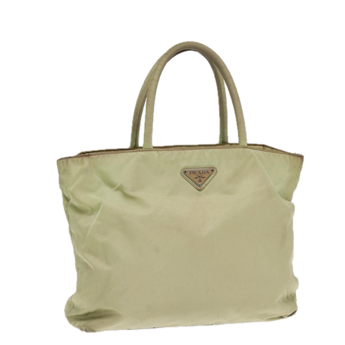 Prada Tote Bag Pistachio Auth Nylon Green Silver