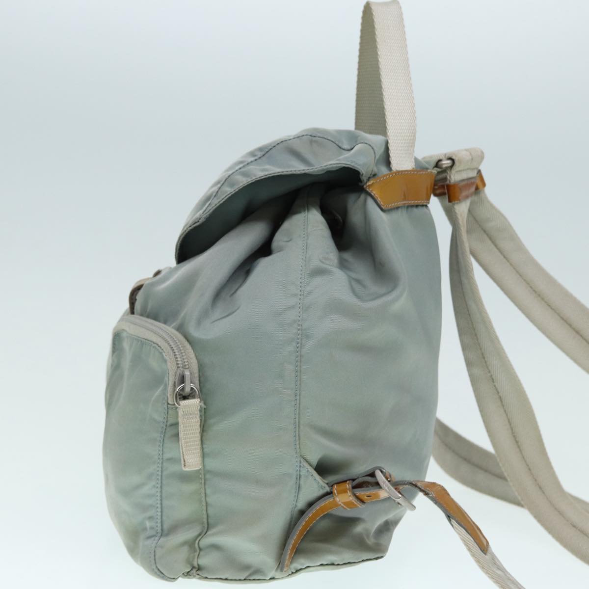 Prada Backpack Auth Nylon Blue Silver