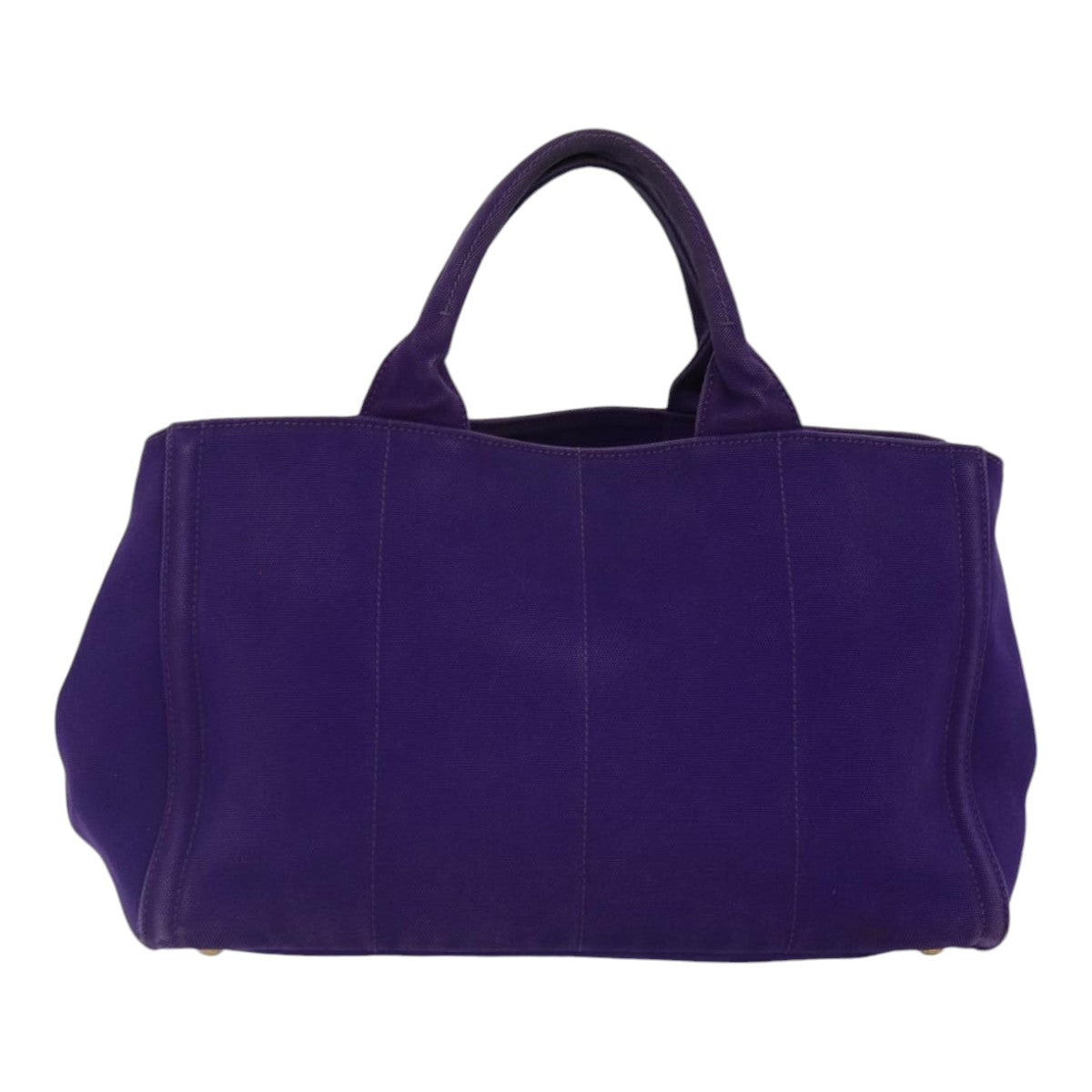 Prada Hand Bag Auth Canvas Gold Purple Travel Bag