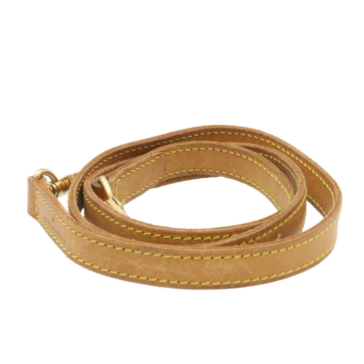 LOUIS VUITTON Shoulder Strap Leather Beige LV hk278