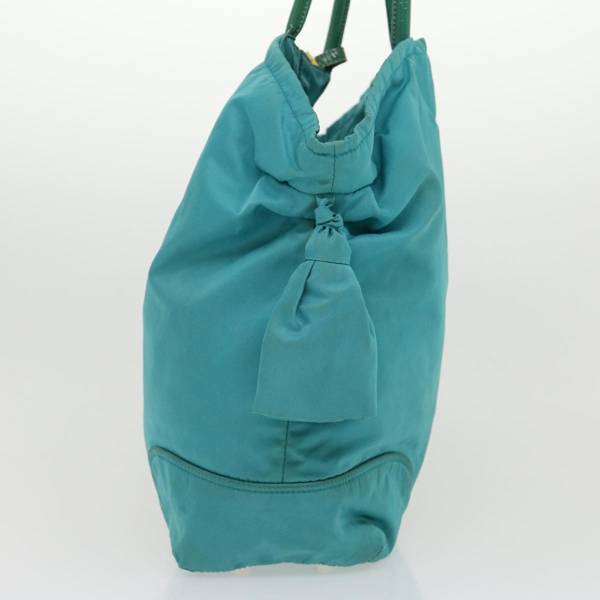 Prada Hand Bag Turquoise Nylon Blue Travel Bag