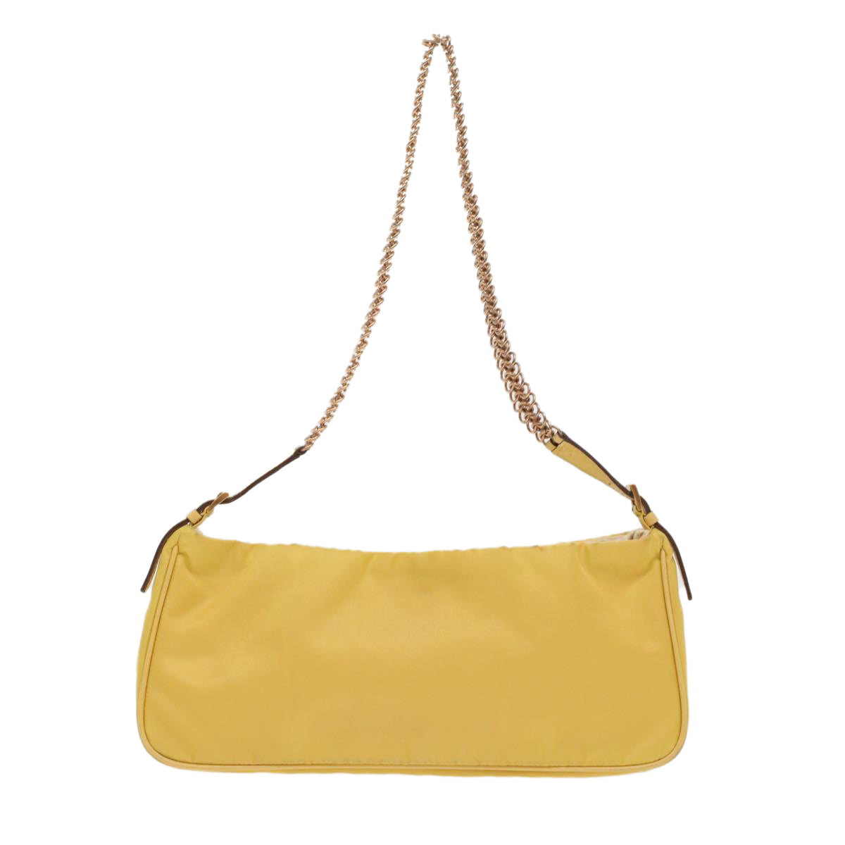 Prada Shoulder Bag Nylon Yellow Chain