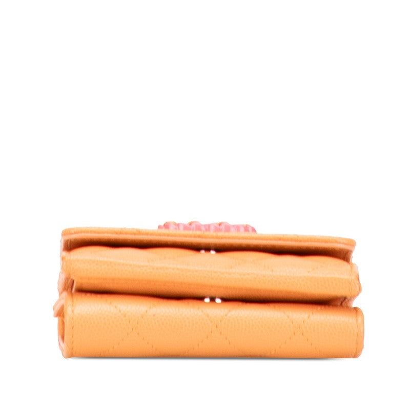 Chanel Coco Mark Matelassé Caviar Skin Compact Wallet