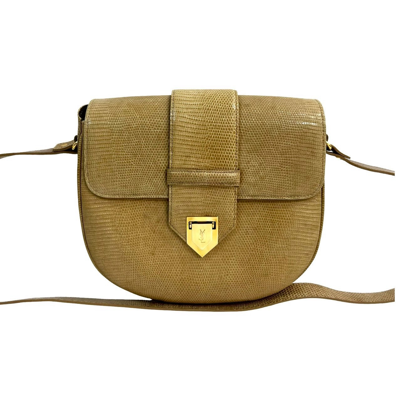 YSL Saint Laurent Yves Lizard Shoulder Bag Mini