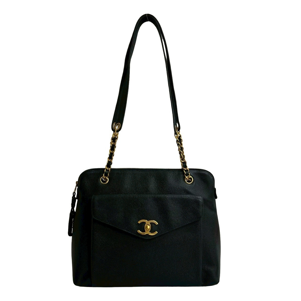 Chanel Coco Mark Caviar Leather Shoulder Bag