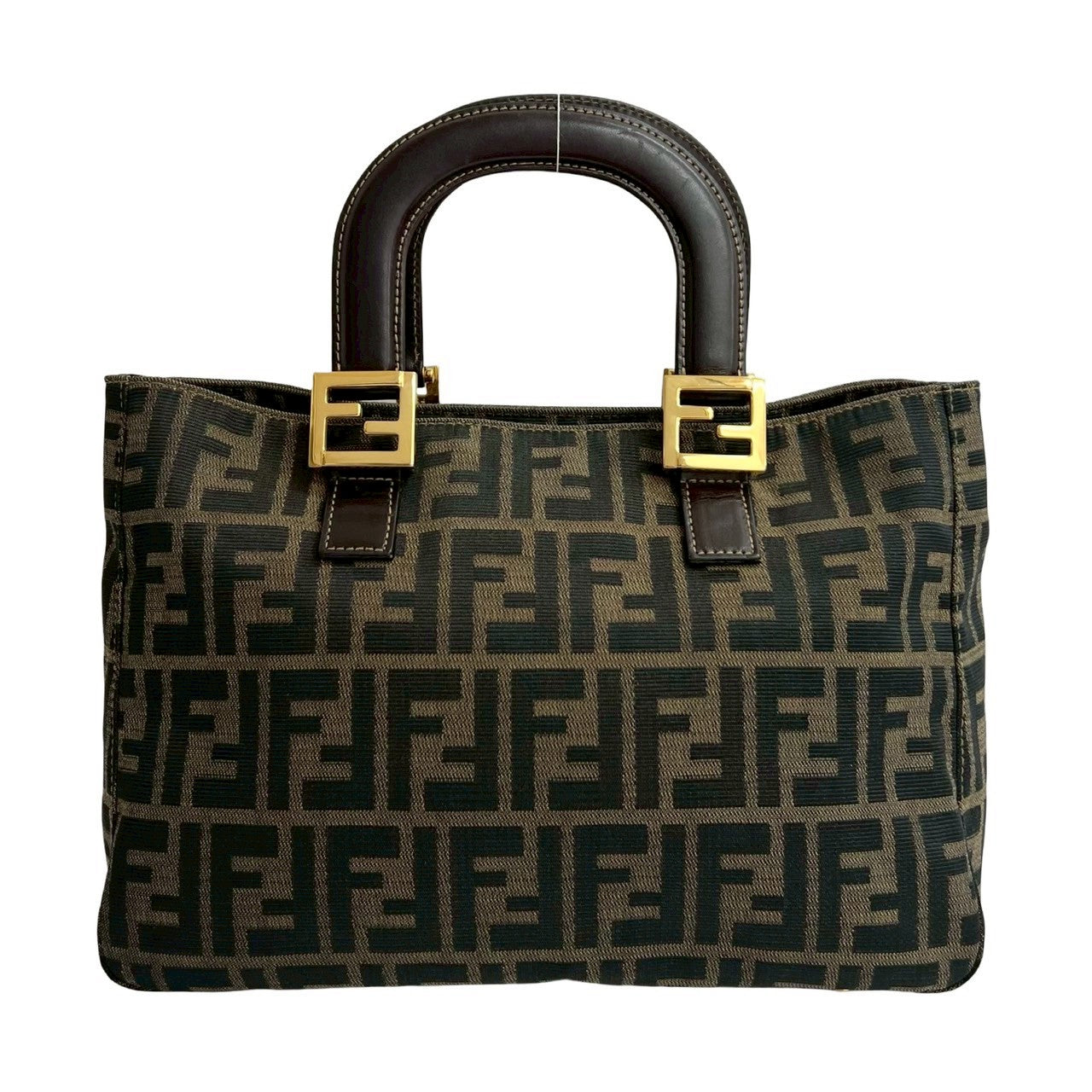 Fendi Zucca Handbag Leather Canvas Travel Bag Leather Handbag 3