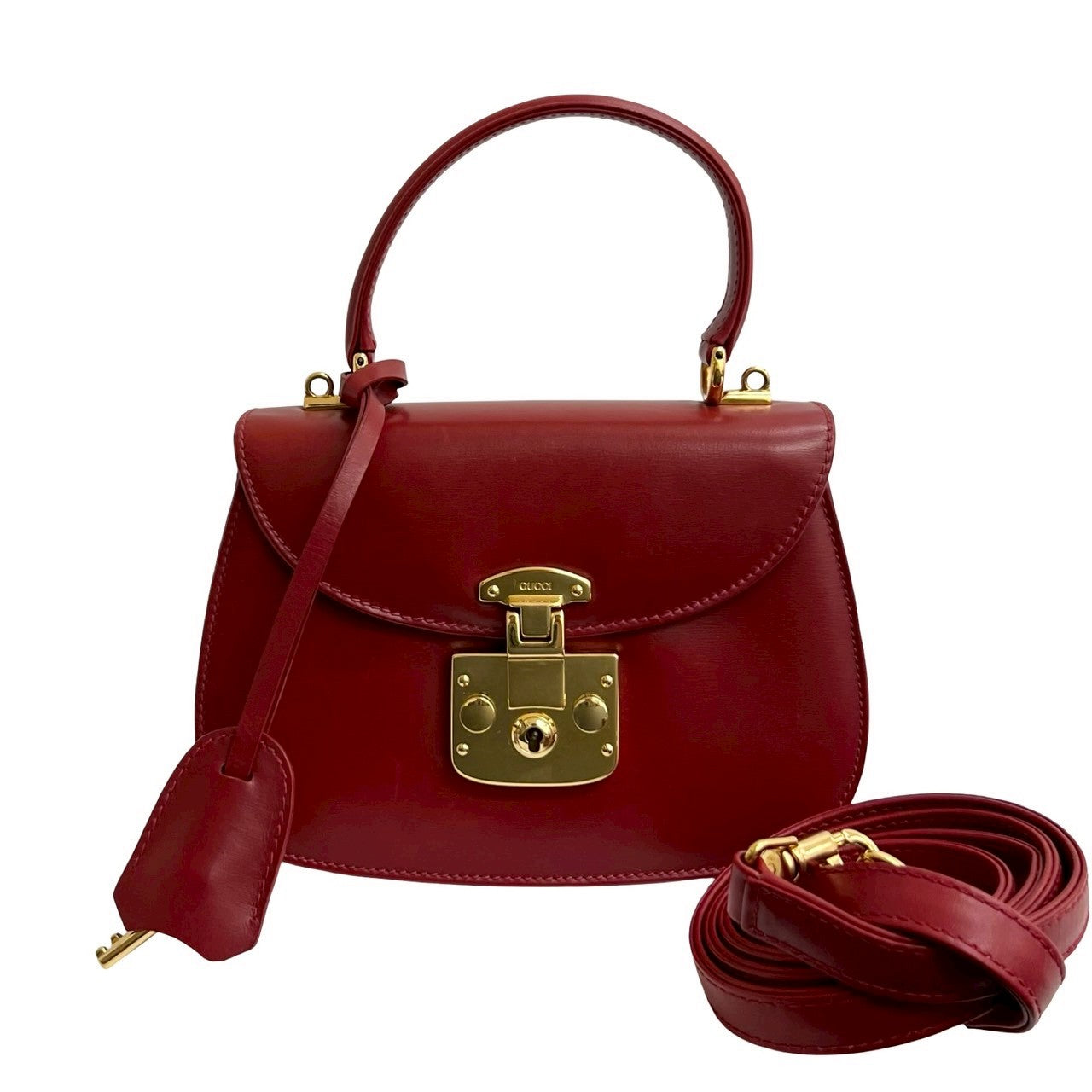 Gucci Lady Lock Calf 2Way Handbag Travel Bag