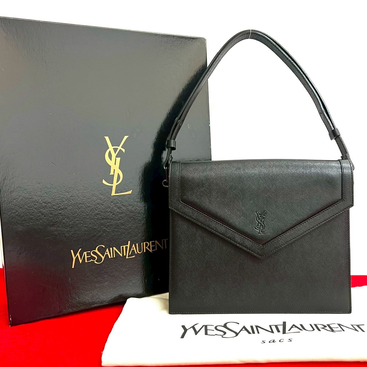 YSL Saint Laurent Yves 2Way Handbag Leather Travel Bag 2Way Handbag 1