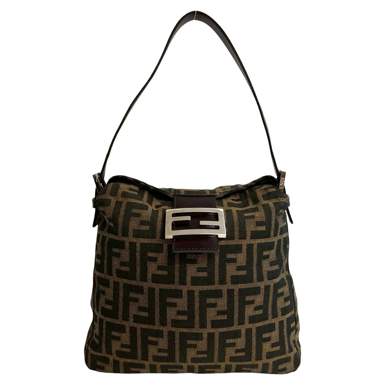 Fendi Mamma Baguette Shoulder Bag Leather Canvas Shoulder Bag 2