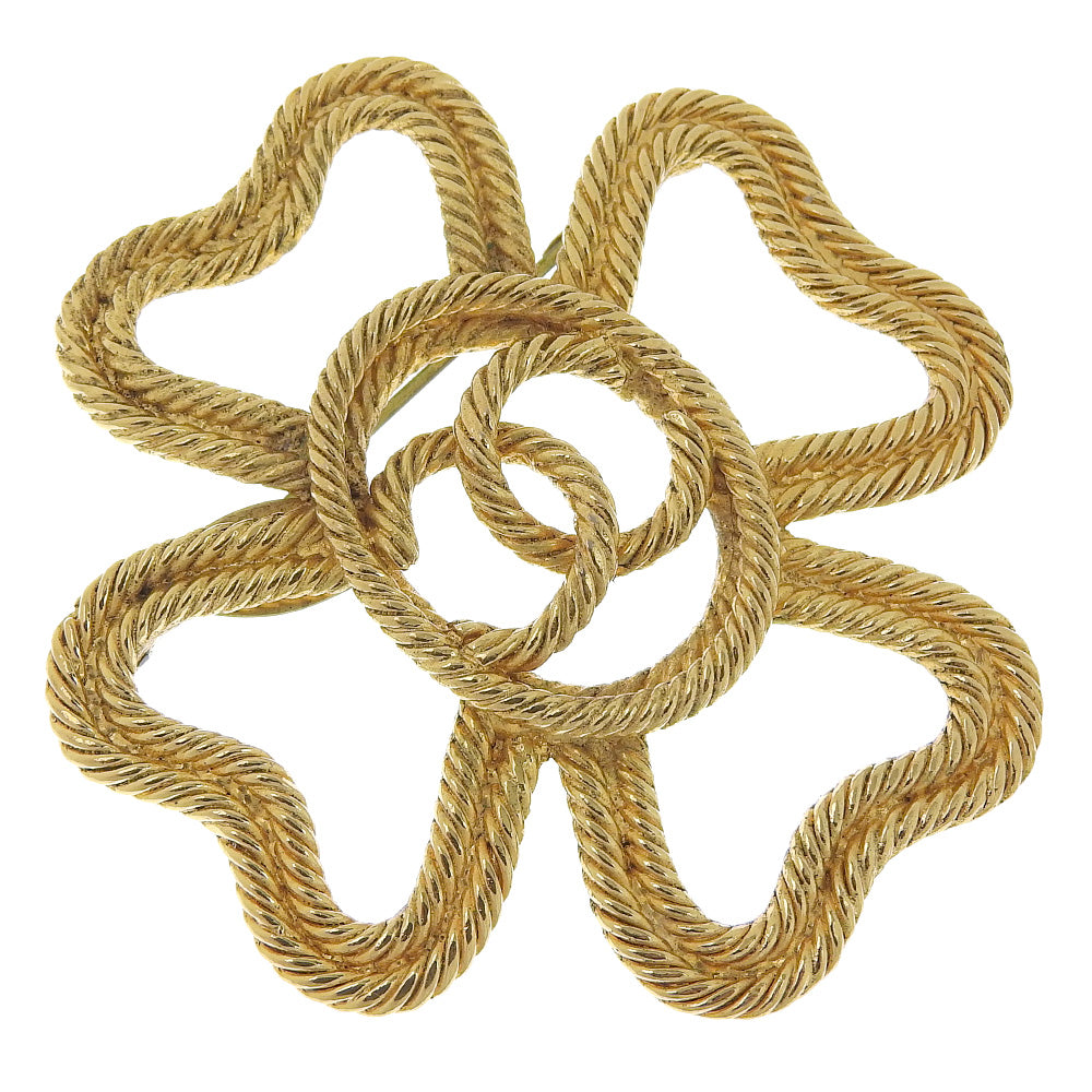 Chanel Brooch Plated COCO Mark Clover Gold Handbag