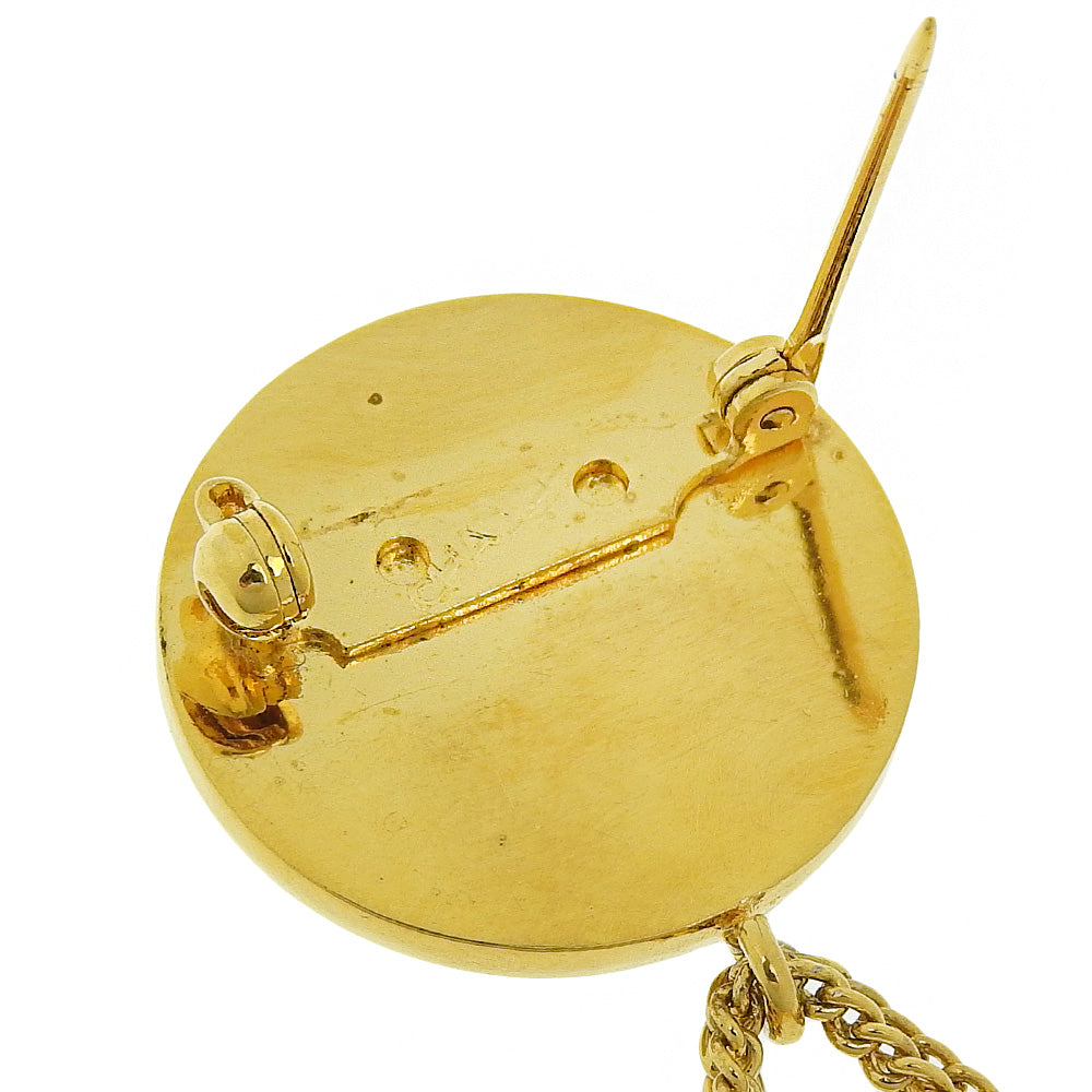 Chanel Brooch Plated Matrasse COCO Mark motif Gold Handbag
