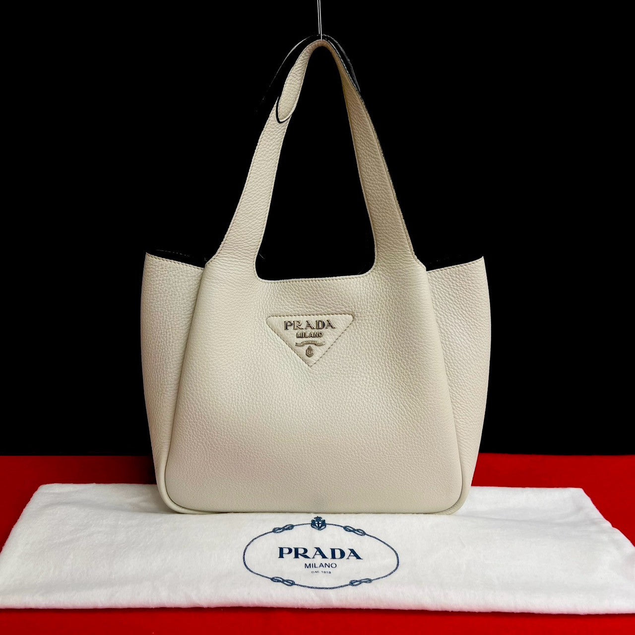 Prada Daino Handbag Leather Vitello Travel Bag